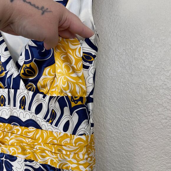 Isabel Marant Silk Mandala Dress Blue Yellow Size 4 Knee Length Eclectic‎ Boho - Picture 5 of 13